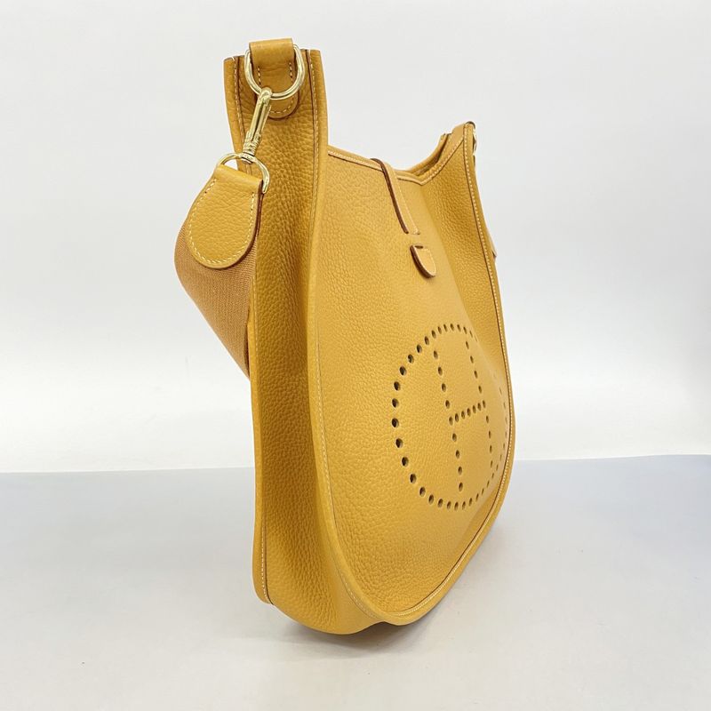 Hermes Shoulder Bag Evelyn 1gm Ardennes Natural Gold Hardware X Engraved Ladies