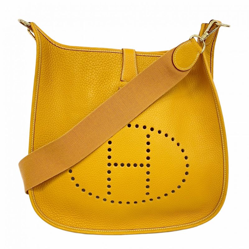 Hermes Shoulder Bag Evelyn 1gm Ardennes Natural Gold Hardware X Engraved Ladies