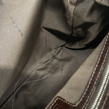 Fendi Handbag Zucca Nylon Canvas Brown Silver Hardware Women