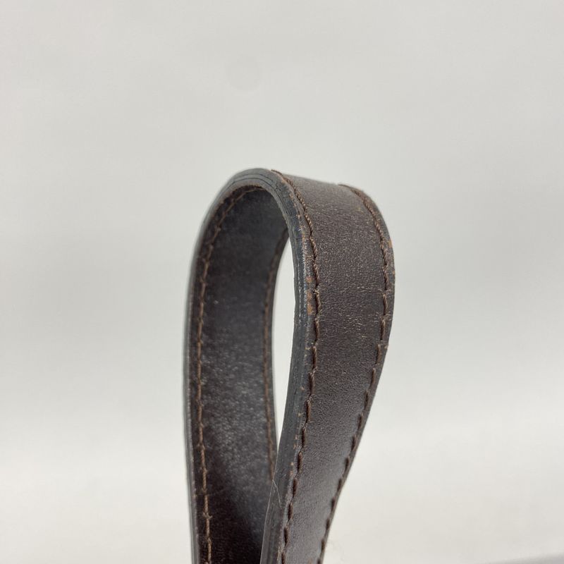 Fendi Handbag Zucca Nylon Canvas Brown Silver Hardware Women