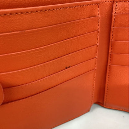 Fendi Wallet Peekaboo Leather Red Silver Hardware Women's