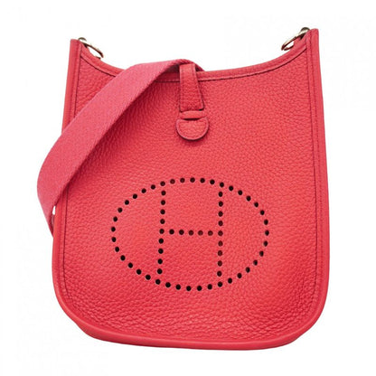 Hermes Shoulder Bag Evelyn TPM Taurillon Clemence Rose Silver Hardware C