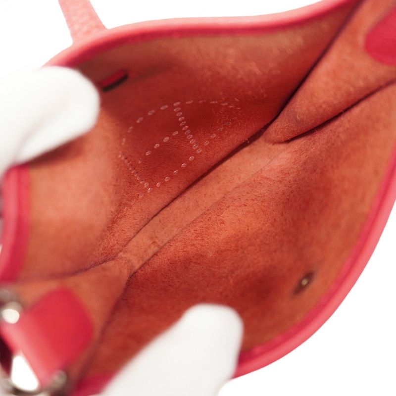 Hermes Shoulder Bag Evelyn TPM Taurillon Clemence Rose Silver Hardware C