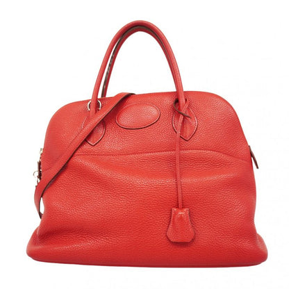 Hermes Handbag Bolide 35 Taurillon Clemence Rouge Cazac Silver Hardware Q