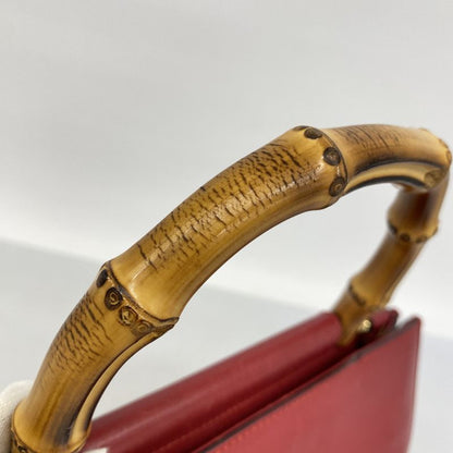 Gucci Handbag Bamboo 459076 Leather Red Gold Hardware 2way Bag Ladies