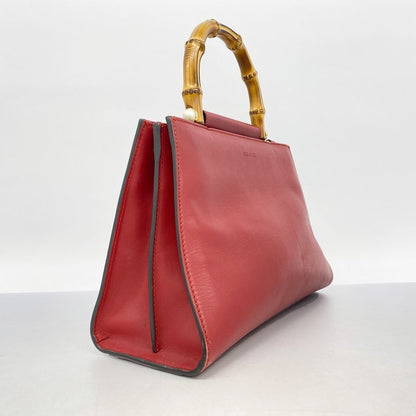 Gucci Handbag Bamboo 459076 Leather Red Gold Hardware 2way Bag Ladies