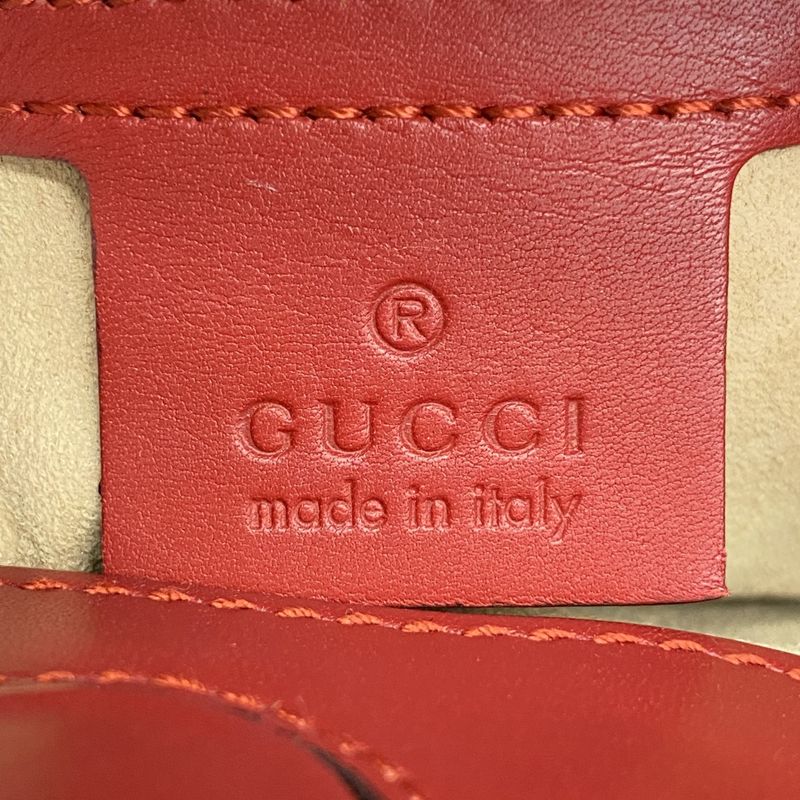 Gucci Handbag Bamboo 459076 Leather Red Gold Hardware 2way Bag Ladies