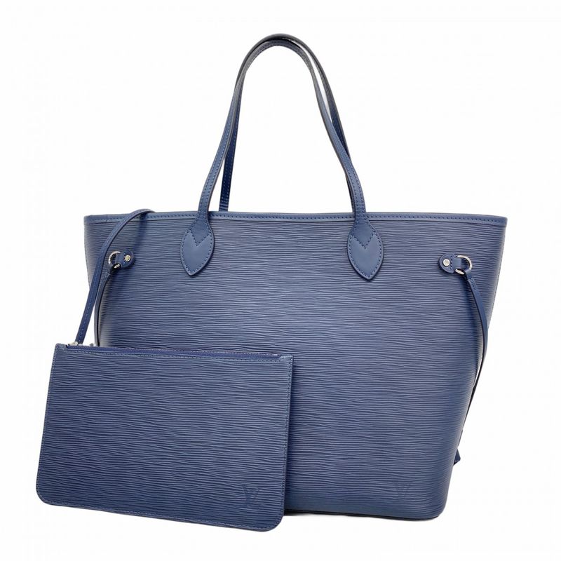 Louis Vuitton Tote Bag Epi Neverfull MM M40885 Andigo Blue Ladies