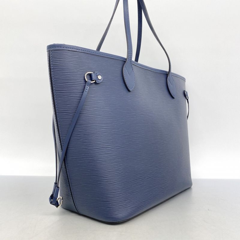 Louis Vuitton Tote Bag Epi Neverfull MM M40885 Andigo Blue Ladies