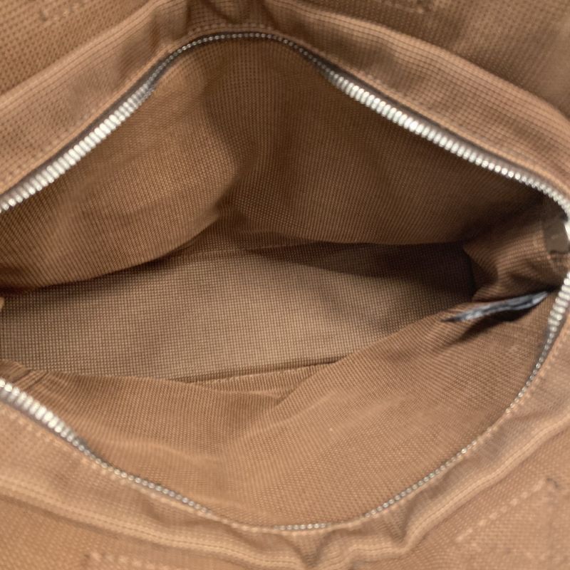 Hermes Tote Bag Her Line PM Canvas Brown Silver Hardware Women's