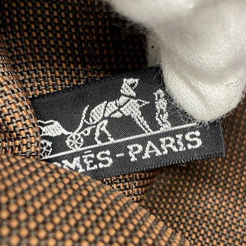 Hermes Tote Bag Her Line PM Canvas Brown Silver Hardware Women's