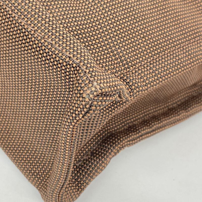 Hermes Tote Bag Her Line PM Canvas Brown Silver Hardware Women's