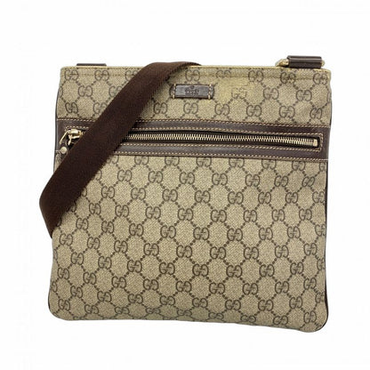 Gucci Shoulder Bag GG Supreme 295257 PVC Brown Chien Pan Gold Hardware Women's