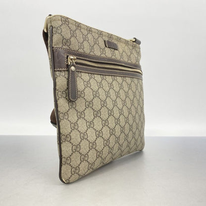 Gucci Shoulder Bag GG Supreme 295257 PVC Brown Chien Pan Gold Hardware Women's