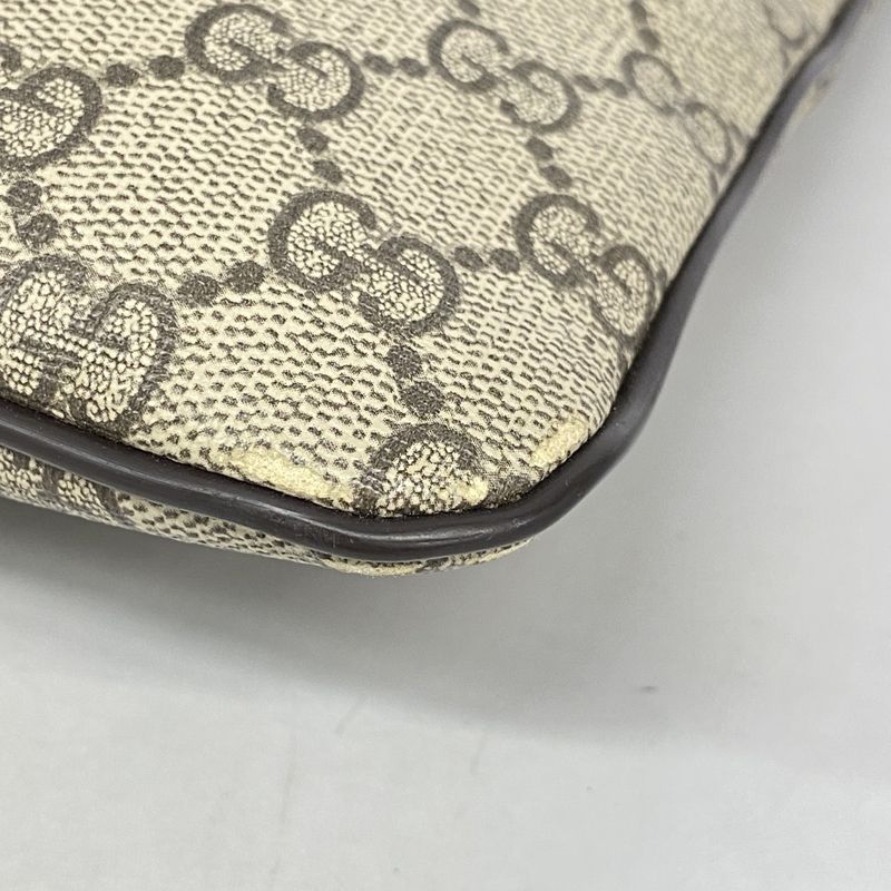 Gucci Shoulder Bag GG Supreme 295257 PVC Brown Chien Pan Gold Hardware Women's