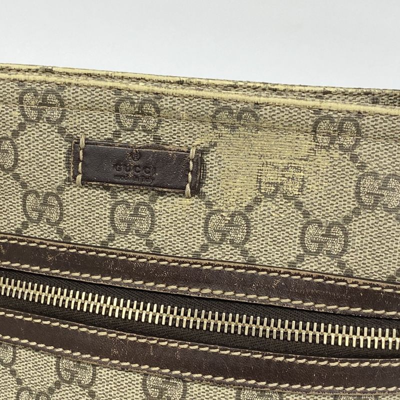 Gucci Shoulder Bag GG Supreme 295257 PVC Brown Chien Pan Gold Hardware Women's