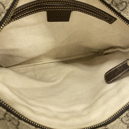 Gucci Shoulder Bag GG Supreme 295257 PVC Brown Chien Pan Gold Hardware Women's