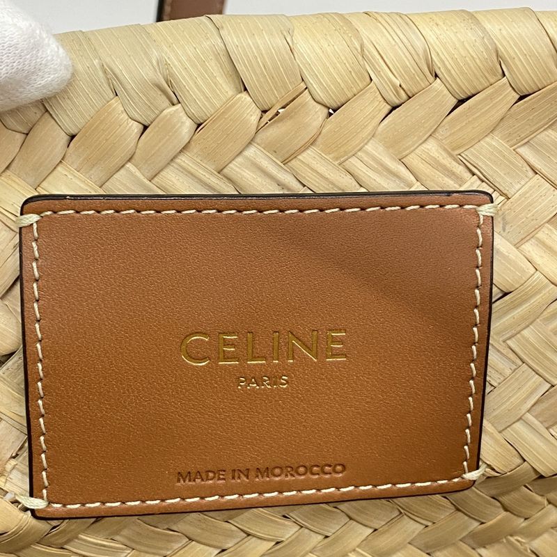 Celine Tote Bag Triomphe Basket Bag Raffia Beige Brown Ladies