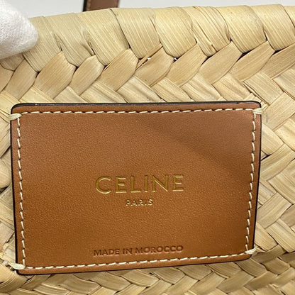 Celine Tote Bag Triomphe Basket Bag Raffia Beige Brown Ladies