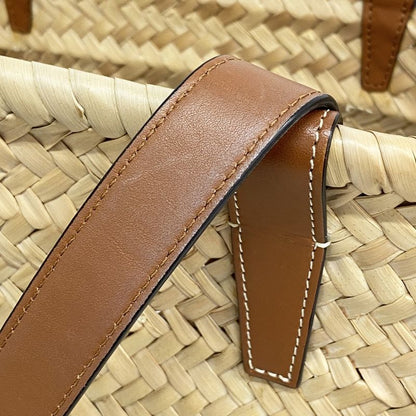 Celine Tote Bag Triomphe Basket Bag Raffia Beige Brown Ladies