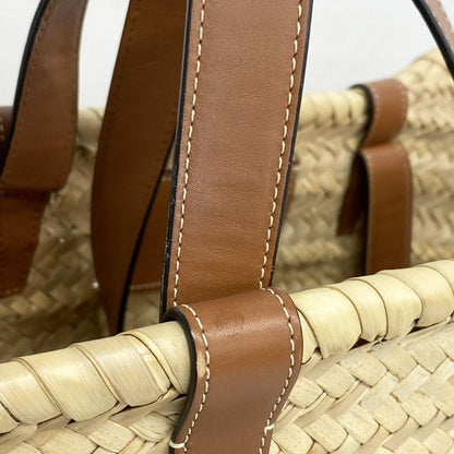 Celine Tote Bag Triomphe Basket Bag Raffia Beige Brown Ladies