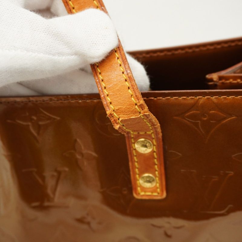 Louis Vuitton Tote Bag Vernis Lead MM M91143 Bronze Ladies