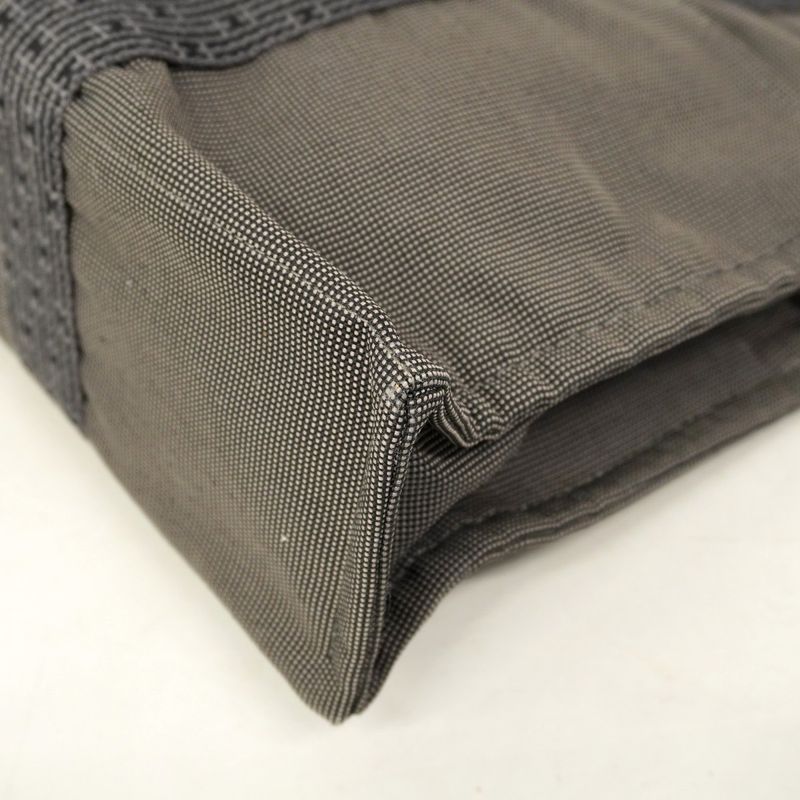 Hermes Tote Bag Her Line MM Canvas Gray Silver Hardware Women