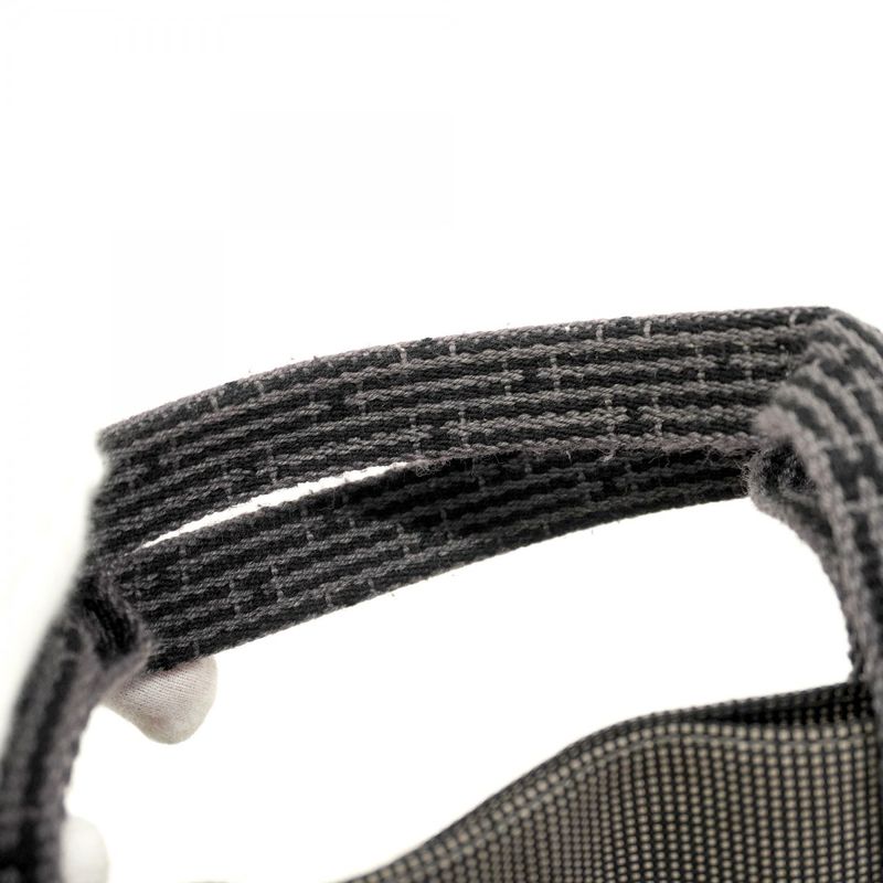 Hermes Tote Bag Her Line MM Canvas Gray Silver Hardware Women