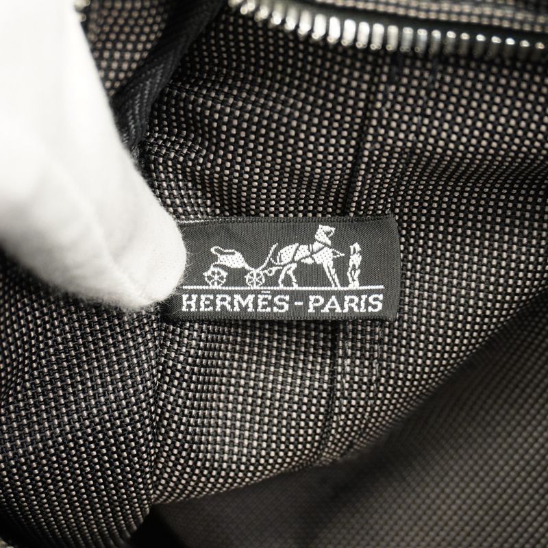 Hermes Tote Bag Her Line MM Canvas Gray Silver Hardware Women