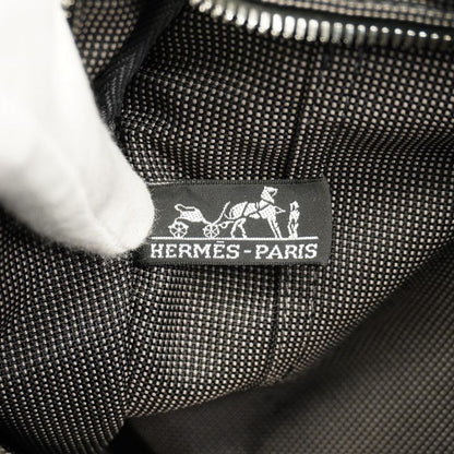 Hermes Tote Bag Her Line MM Canvas Gray Silver Hardware Women