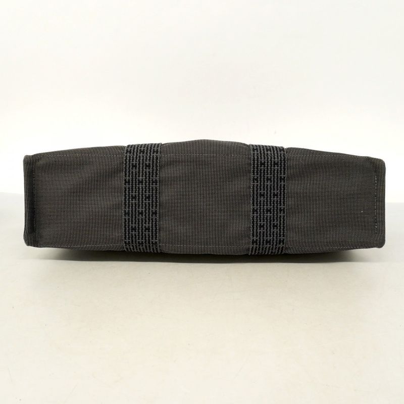 Hermes Tote Bag Her Line MM Canvas Gray Silver Hardware Women