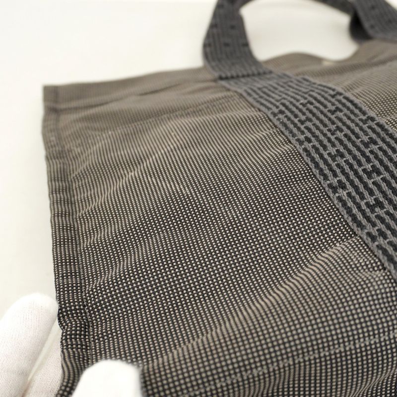 Hermes Tote Bag Her Line MM Canvas Gray Silver Hardware Women