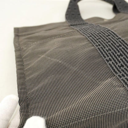 Hermes Tote Bag Her Line MM Canvas Gray Silver Hardware Women