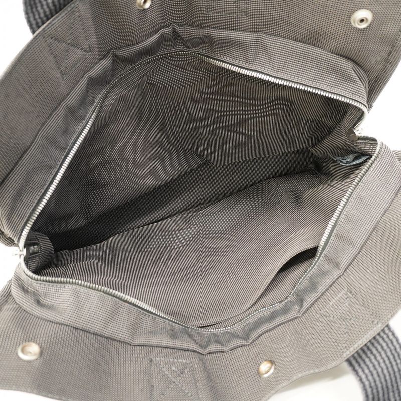 Hermes Tote Bag Her Line MM Canvas Gray Silver Hardware Women
