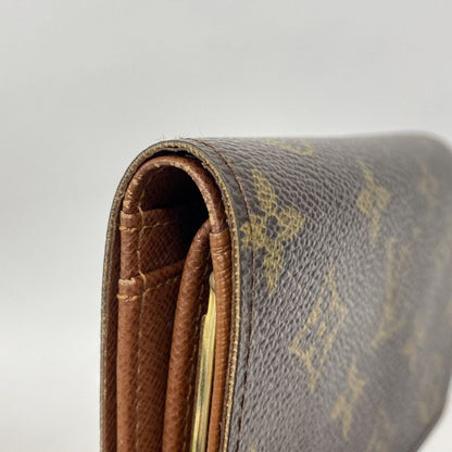 Louis Vuitton Wallet Monogram Portomone Viennese M61663 Brown Women's
