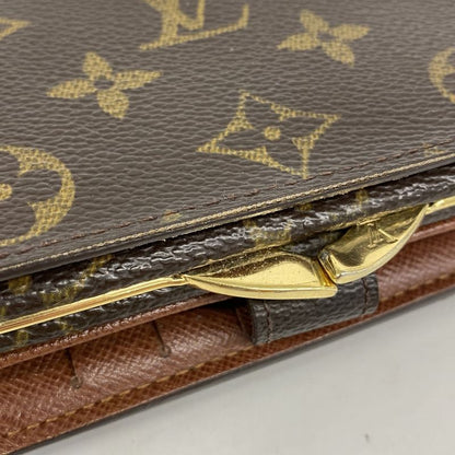 Louis Vuitton Wallet Monogram Portomone Viennese M61663 Brown Women's