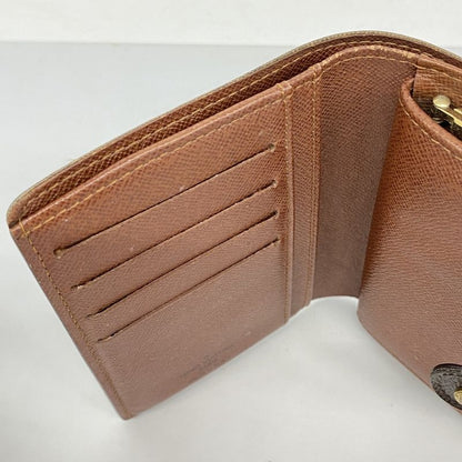 Louis Vuitton Wallet Monogram Portomone Viennese M61663 Brown Women's