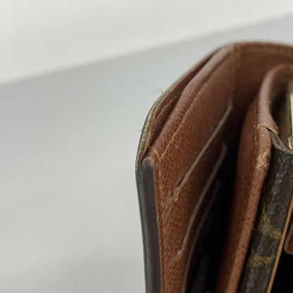 Louis Vuitton Wallet Monogram Portomone Viennese M61663 Brown Women's