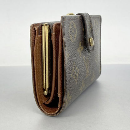 Louis Vuitton Wallet Monogram Portomone Viennese M61663 Brown Women's
