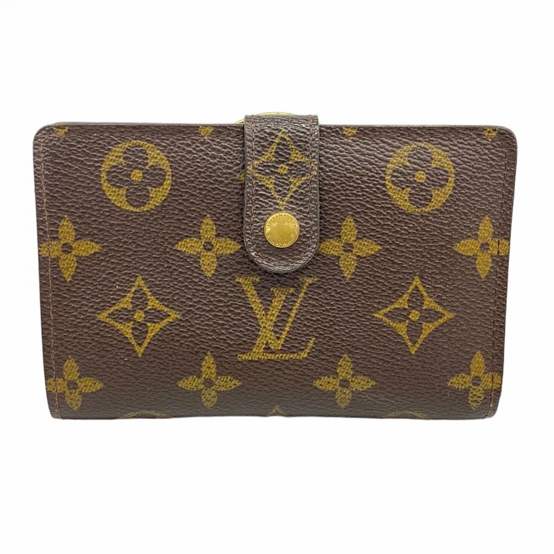 Louis Vuitton Wallet Monogram Portomone Viennese M61663 Brown Women's