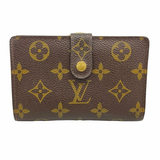 Louis Vuitton Wallet Monogram Portomone Viennese M61663 Brown Women's