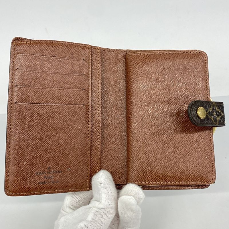Louis Vuitton Wallet Monogram Portomone Viennese M61663 Brown Women's