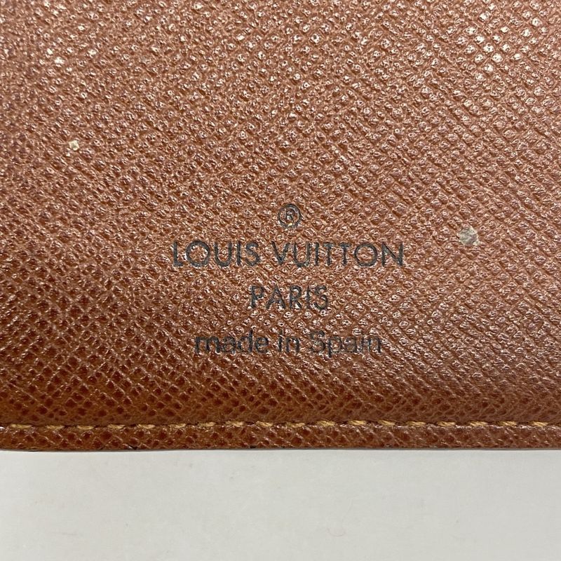 Louis Vuitton Wallet Monogram Portomone Viennese M61663 Brown Women's