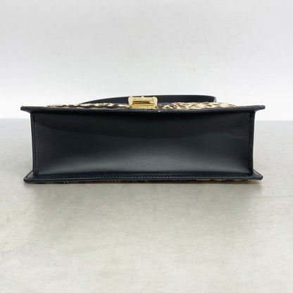 Gucci Shoulder Bag Sherry Line Sylvie 421882 Haraco Beige Black Gold Hardware