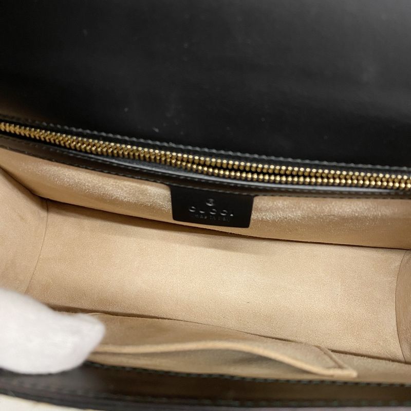 Gucci Shoulder Bag Sherry Line Sylvie 421882 Haraco Beige Black Gold Hardware