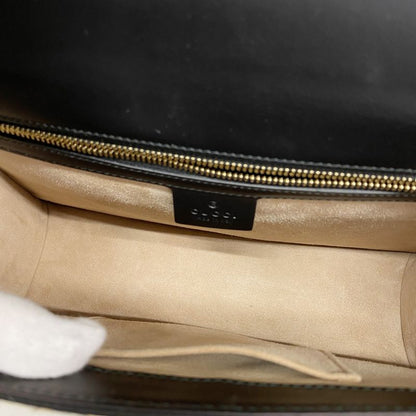 Gucci Shoulder Bag Sherry Line Sylvie 421882 Haraco Beige Black Gold Hardware