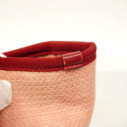 Chanel Tote Bag Deauville Canvas Pink Red Silver Hardware Ladies