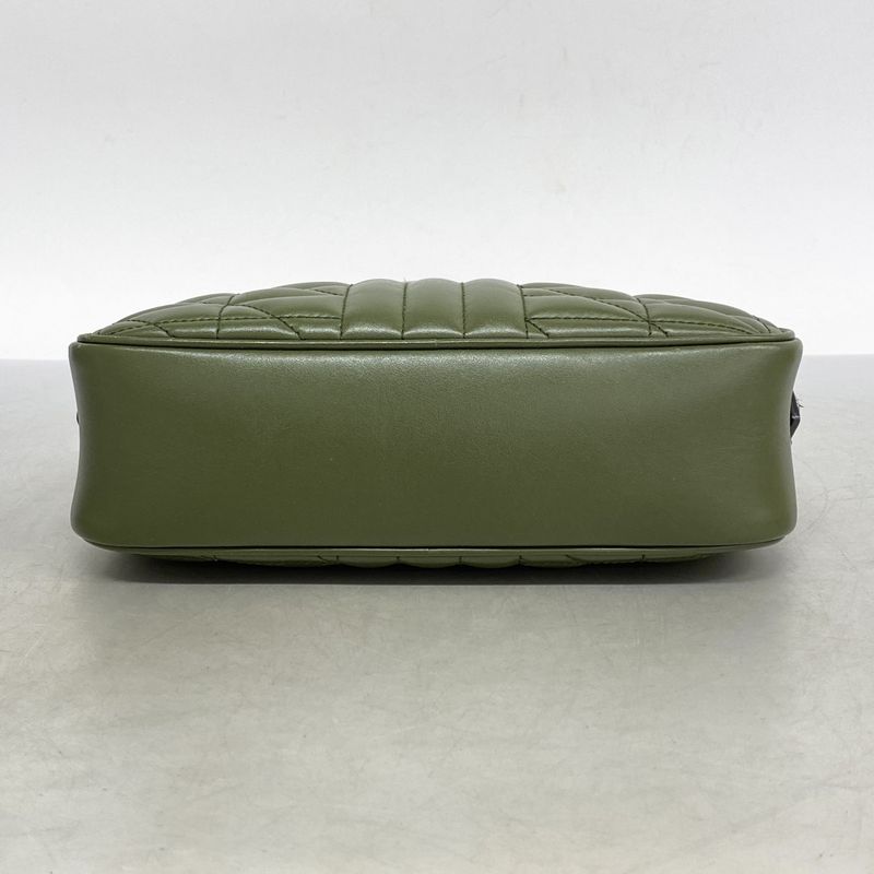 Gucci Shoulder Bag Ggmarmont 447632 Leather Khaki Silver Hardware Women's