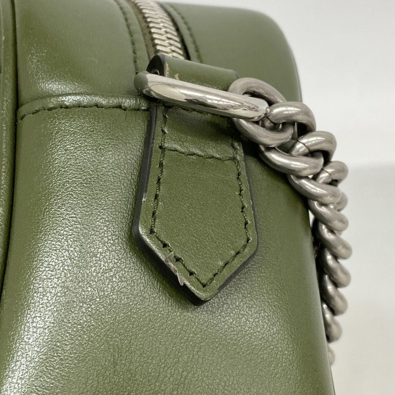 Gucci Shoulder Bag Ggmarmont 447632 Leather Khaki Silver Hardware Women's