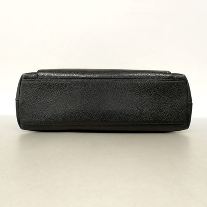 Chanel Shoulder Bag Caviar Skin Black Gold Hardware Ladies